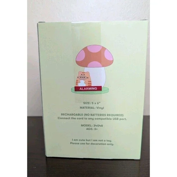 Smoko Potato Tabby Cat Lamp Rechargeable - NEW Urban Fun Mushroom Decor - Picture 3 of 5